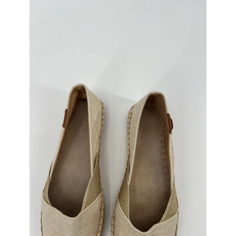 Sperry Top-Sider Womens Espadrille Flats Beige Gold Shimmer Size 6M